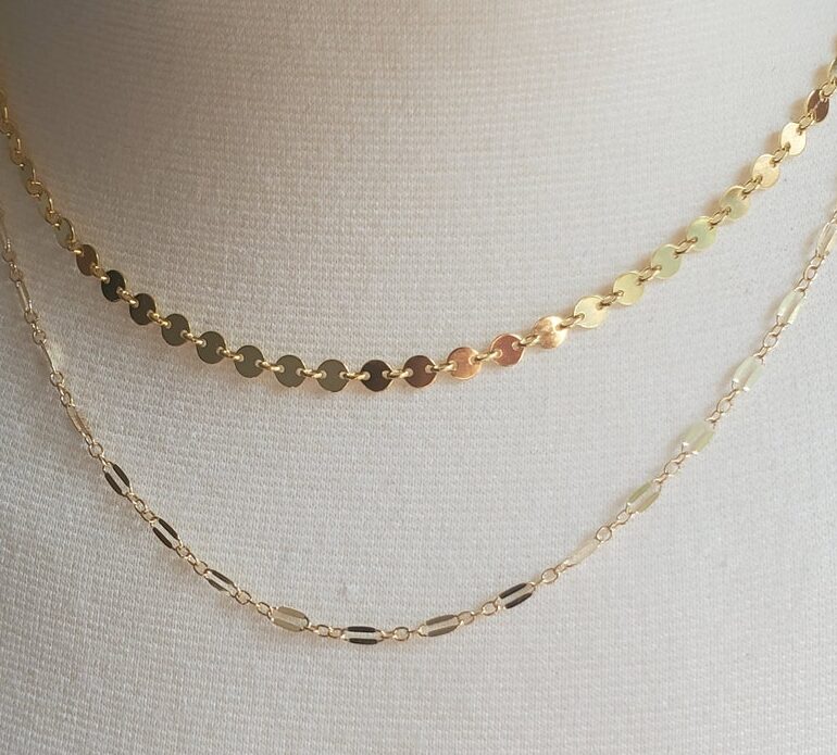 14K Gold fill Sequin Chains