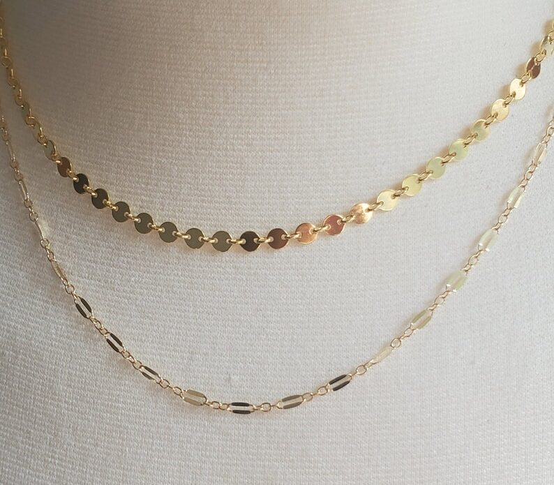 14K Gold fill Sequin Chains